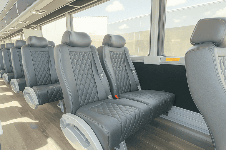 interior of Knoxville Shuttle Bus Rentals charter bus